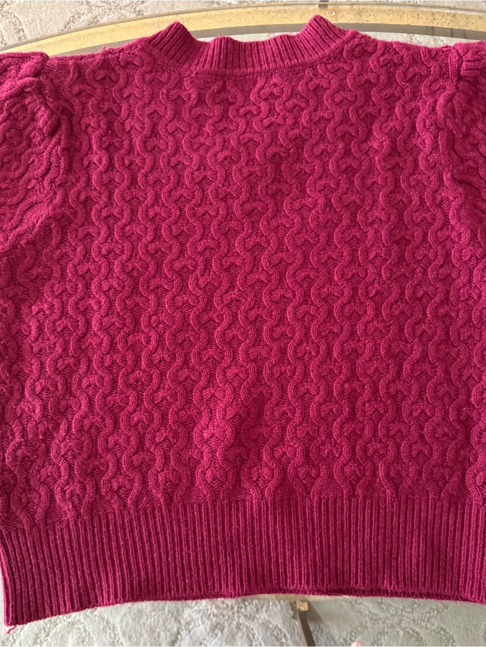 Joie Raspberry Cable-Knit V-Neck Sweater - Picture 5 of 9
